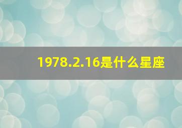 1978.2.16是什么星座