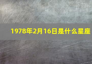 1978年2月16日是什么星座