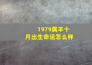 1979属羊十月出生命运怎么样