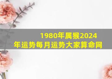 1980年属猴2024年运势每月运势大家算命网