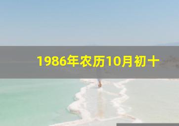 1986年农历10月初十