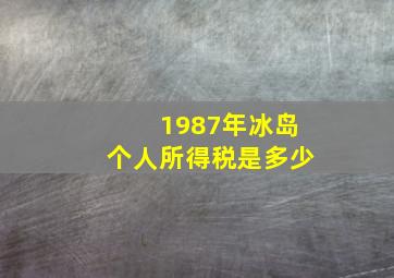 1987年冰岛个人所得税是多少