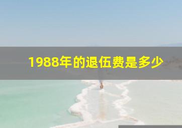 1988年的退伍费是多少