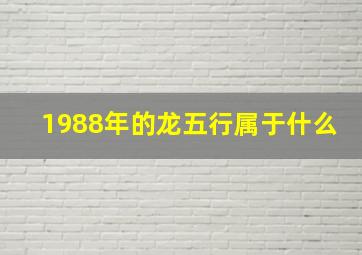 1988年的龙五行属于什么