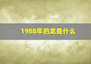 1988年的龙是什么