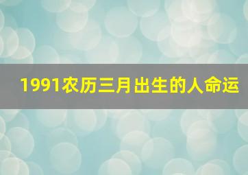 1991农历三月出生的人命运