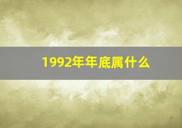 1992年年底属什么