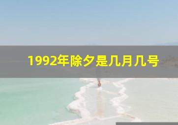 1992年除夕是几月几号