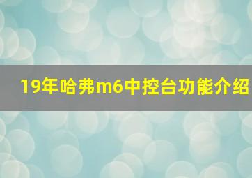 19年哈弗m6中控台功能介绍