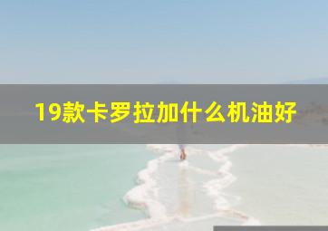 19款卡罗拉加什么机油好