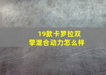 19款卡罗拉双擎混合动力怎么样