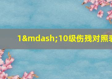 1—10级伤残对照表