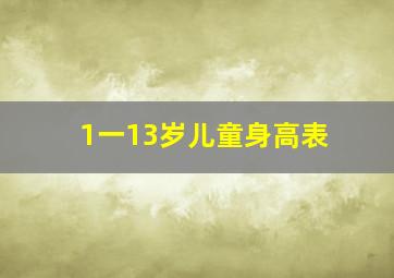 1一13岁儿童身高表