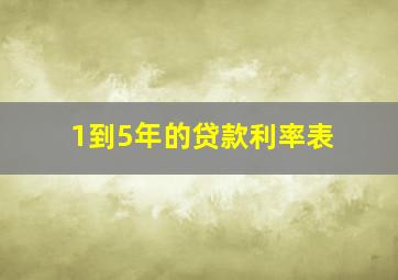 1到5年的贷款利率表