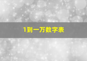 1到一万数字表