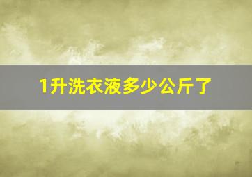 1升洗衣液多少公斤了