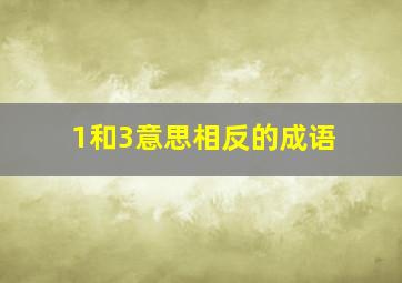 1和3意思相反的成语