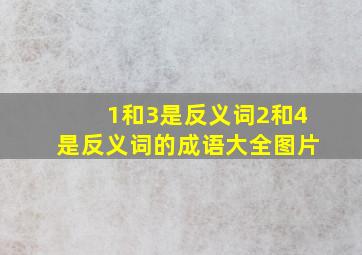 1和3是反义词2和4是反义词的成语大全图片