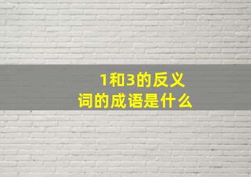 1和3的反义词的成语是什么