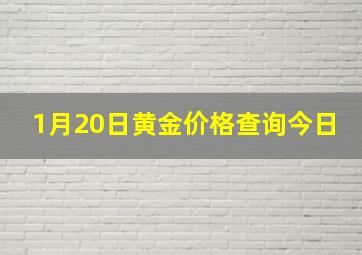 1月20日黄金价格查询今日