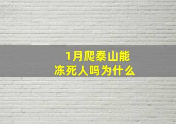 1月爬泰山能冻死人吗为什么