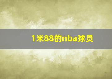 1米88的nba球员