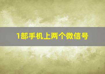 1部手机上两个微信号