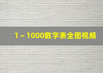 1～1000数字表全图视频