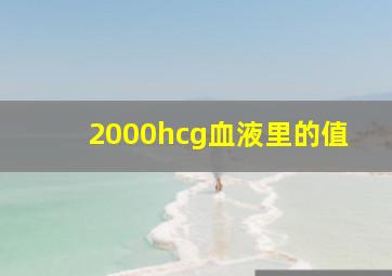 2000hcg血液里的值