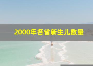 2000年各省新生儿数量