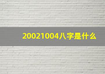 20021004八字是什么