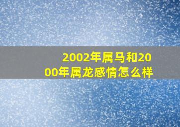 2002年属马和2000年属龙感情怎么样