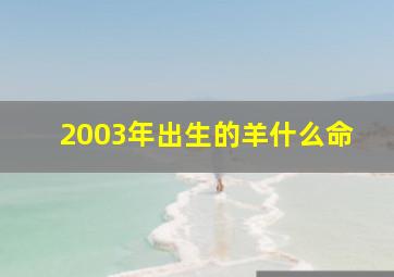 2003年出生的羊什么命