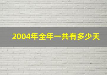 2004年全年一共有多少天