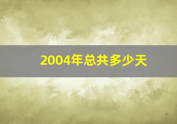 2004年总共多少天