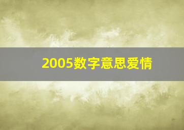 2005数字意思爱情