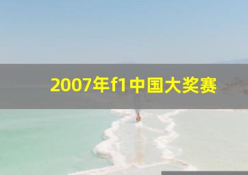 2007年f1中国大奖赛