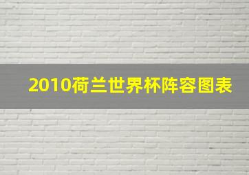 2010荷兰世界杯阵容图表