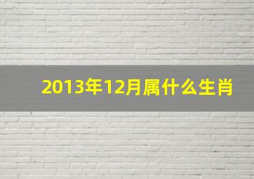 2013年12月属什么生肖