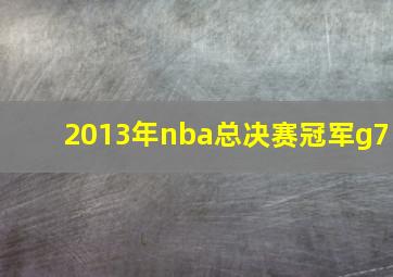 2013年nba总决赛冠军g7