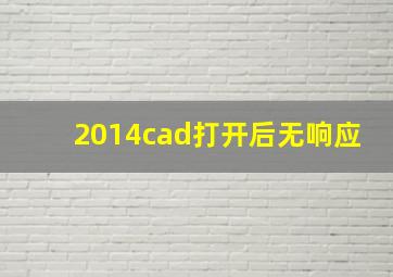 2014cad打开后无响应