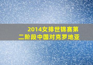 2014女排世锦赛第二阶段中国对克罗地亚