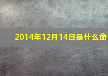 2014年12月14日是什么命