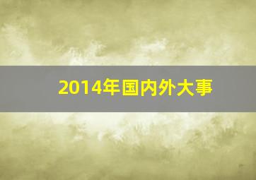 2014年国内外大事