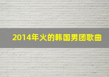 2014年火的韩国男团歌曲