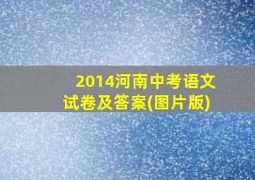 2014河南中考语文试卷及答案(图片版)