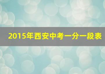 2015年西安中考一分一段表