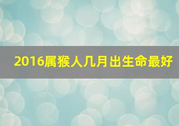 2016属猴人几月出生命最好