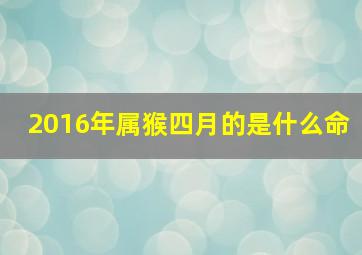 2016年属猴四月的是什么命