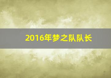 2016年梦之队队长